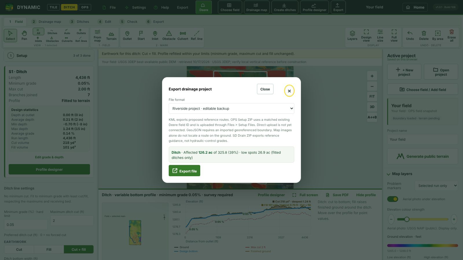Operations Center dialog in DDD with Send guidance